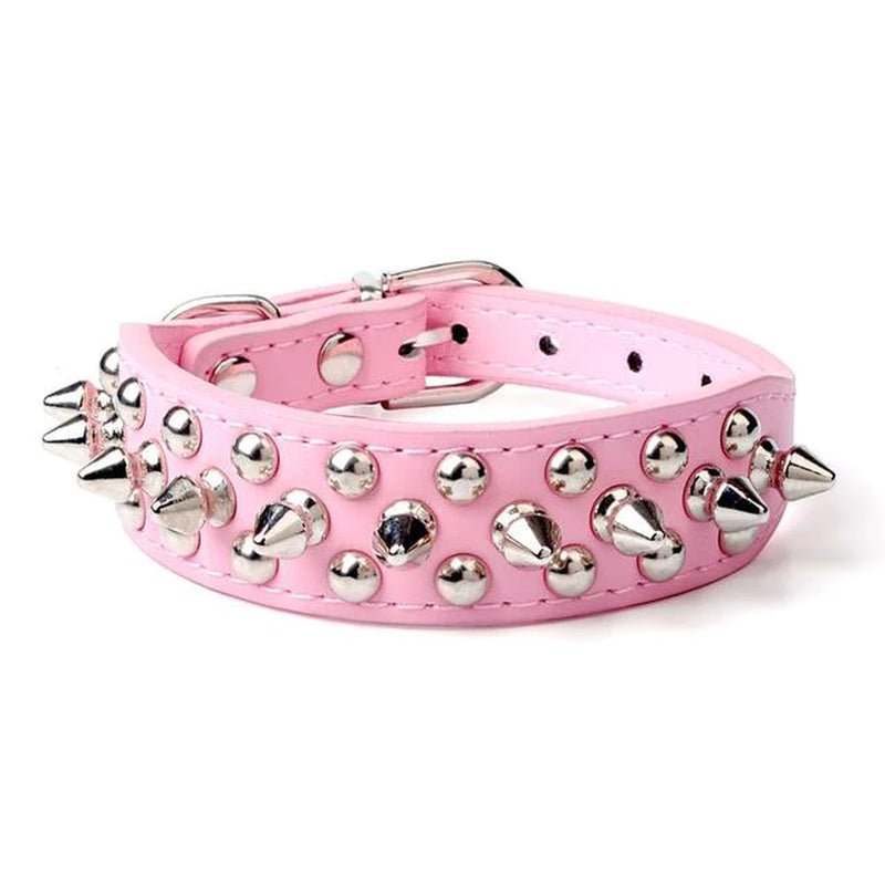 Dog Collar | Spiked Studded Leather Dog Collar Rivets Pet Small Large Cat Pit Bull Adjustable - Eco and More Pet Store DBA Overseen