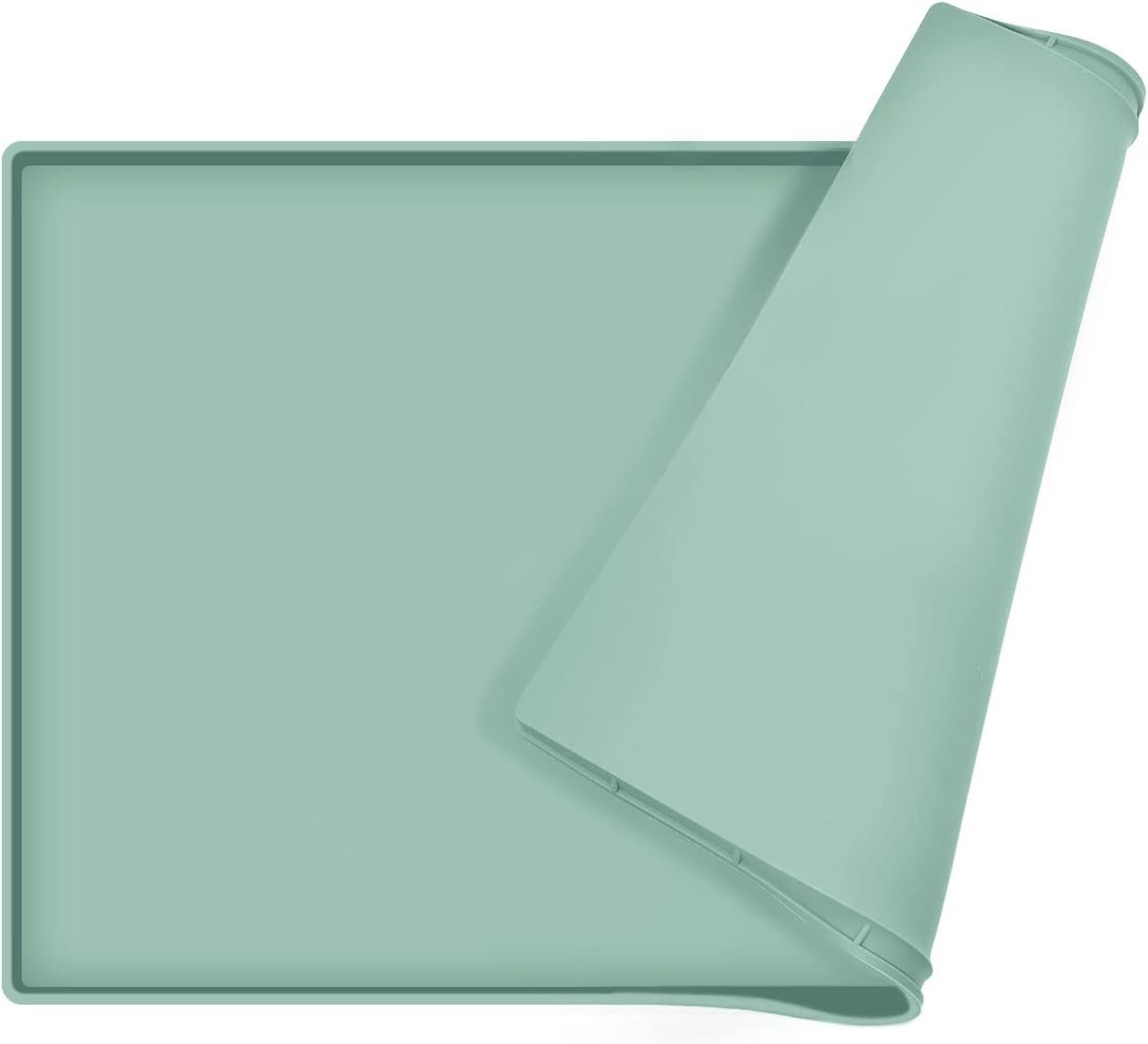 Dog Food Mat | Silicone Waterproof Food Tray | Non Slip Pet Bowl Mats Placemat,1" Raised Edge, Suitable for Most Small and Medium Sized Pets,32" X 24" - Eco and More Pet Store DBA Overseen