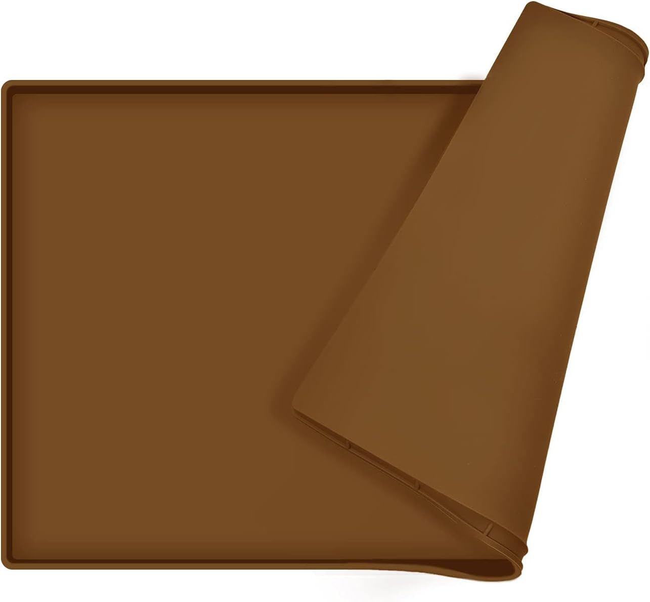 Dog Food Mat | Silicone Waterproof Food Tray | Non Slip Pet Bowl Mats Placemat,1" Raised Edge, Suitable for Most Small and Medium Sized Pets,32" X 24" - Eco and More Pet Store DBA Overseen