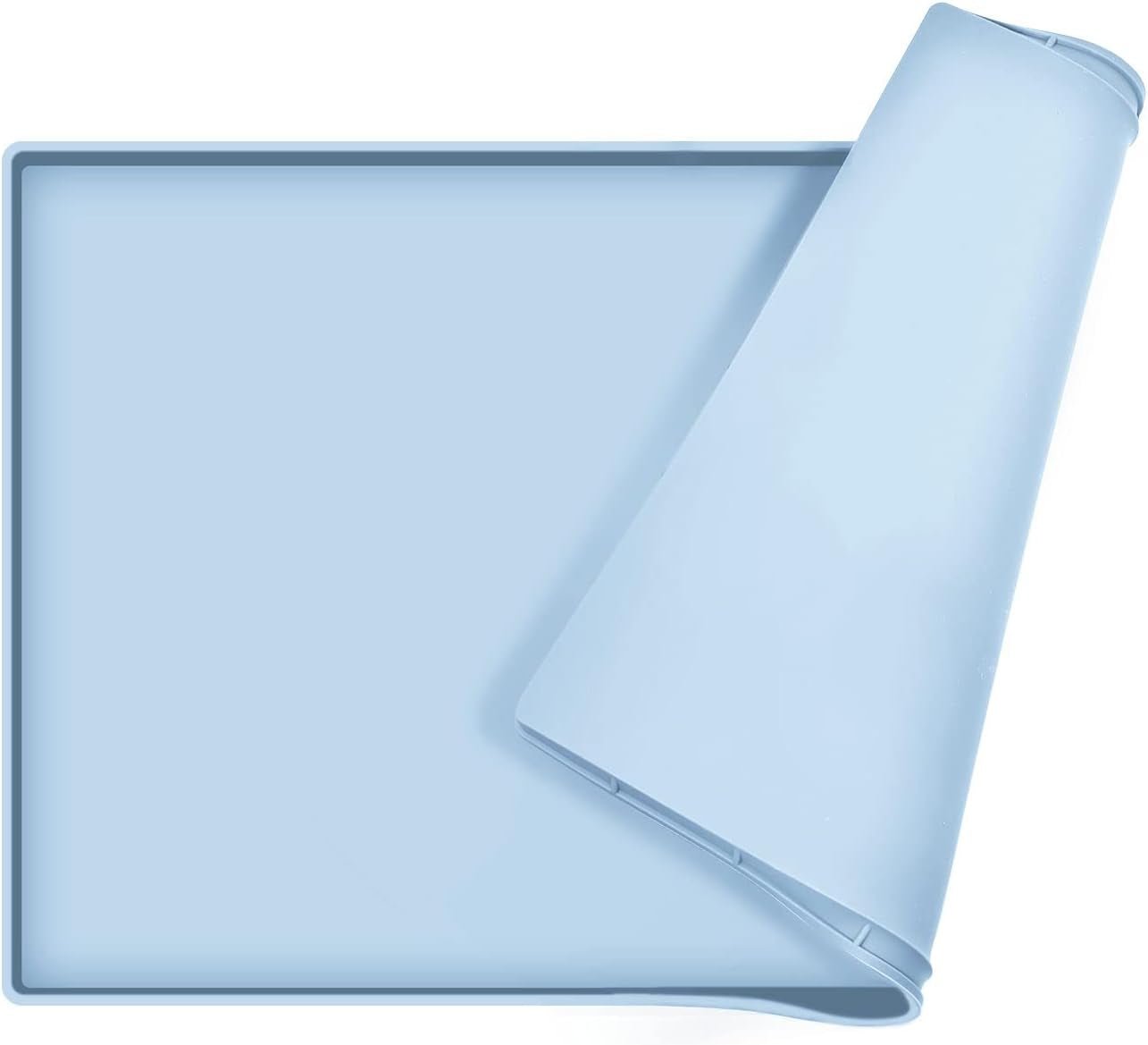 Dog Food Mat | Silicone Waterproof Food Tray | Non Slip Pet Bowl Mats Placemat,1" Raised Edge, Suitable for Most Small and Medium Sized Pets,32" X 24" - Eco and More Pet Store DBA Overseen