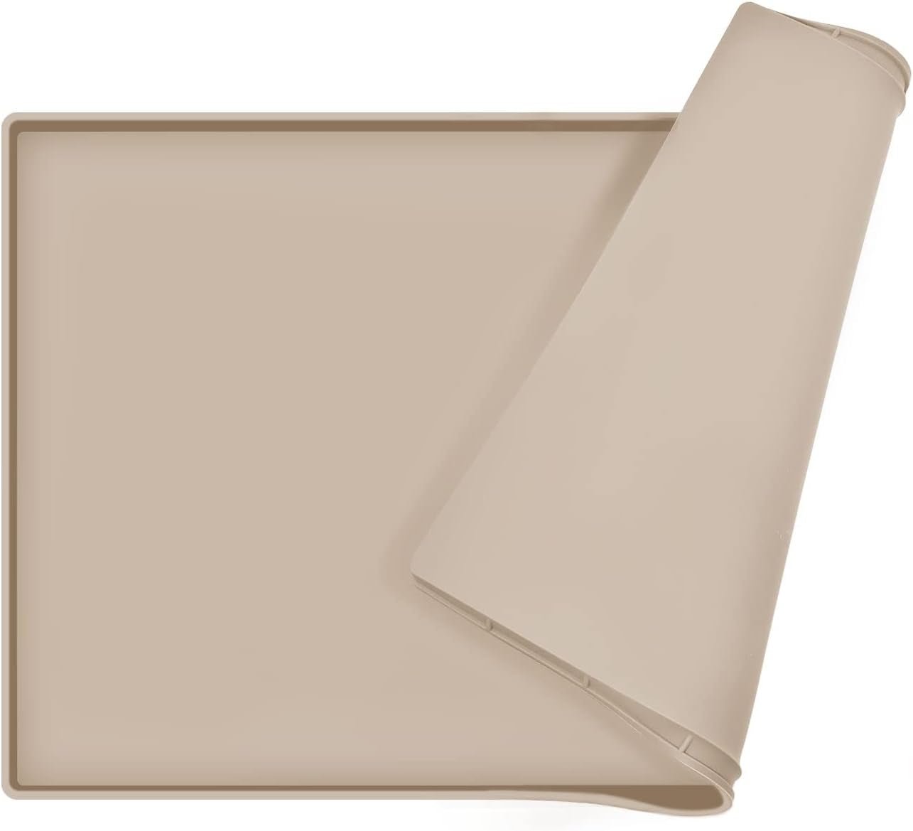 Dog Food Mat | Silicone Waterproof Food Tray | Non Slip Pet Bowl Mats Placemat,1" Raised Edge, Suitable for Most Small and Medium Sized Pets,32" X 24" - Eco and More Pet Store DBA Overseen