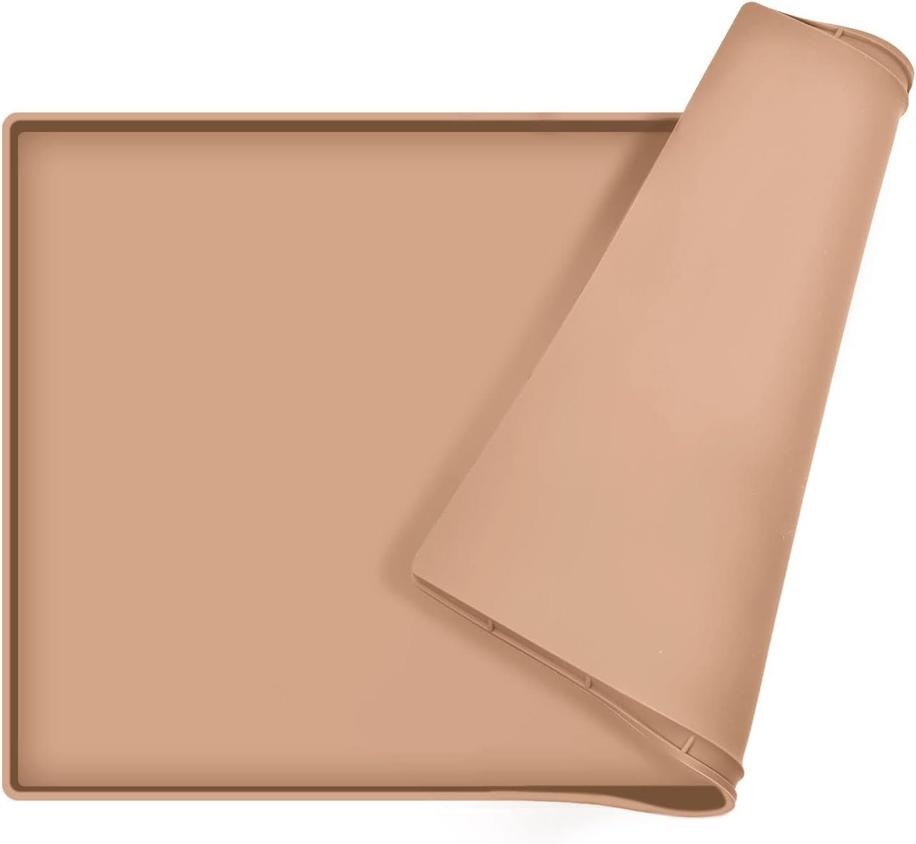 Dog Food Mat | Silicone Waterproof Food Tray | Non Slip Pet Bowl Mats Placemat,1" Raised Edge, Suitable for Most Small and Medium Sized Pets,32" X 24" - Eco and More Pet Store DBA Overseen