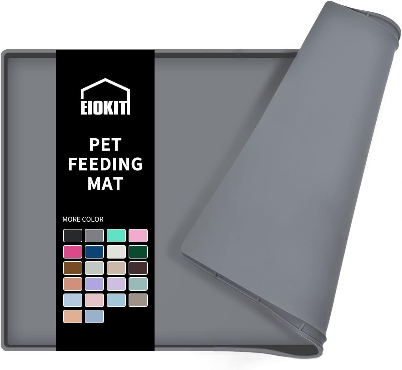 Dog Food Mat | Silicone Waterproof Food Tray | Non Slip Pet Bowl Mats Placemat,1" Raised Edge, Suitable for Most Small and Medium Sized Pets,32" X 24" - Eco and More Pet Store DBA Overseen