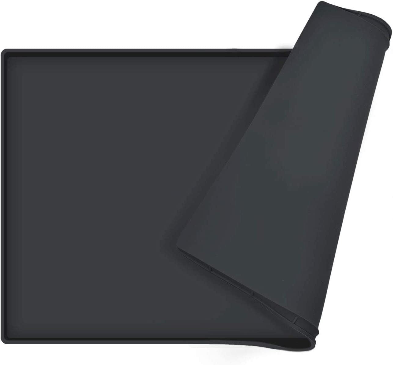 Dog Food Mat | Silicone Waterproof Food Tray | Non Slip Pet Bowl Mats Placemat,1" Raised Edge, Suitable for Most Small and Medium Sized Pets,32" X 24" - Eco and More Pet Store DBA Overseen