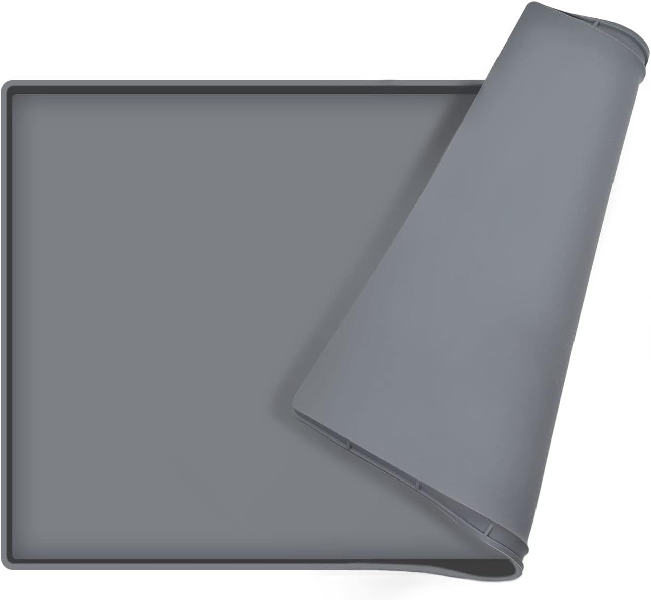 Dog Food Mat | Silicone Waterproof Food Tray | Non Slip Pet Bowl Mats Placemat,1" Raised Edge, Suitable for Most Small and Medium Sized Pets,32" X 24" - Eco and More Pet Store DBA Overseen