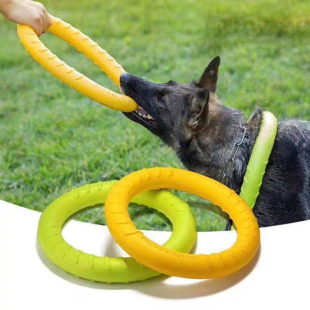 Dog Ring Toys Indestructible Chewing Flying Floating Training Tools Fetch for Small Medium Large Dogs Throwing Catching Flying - Eco and More Pet Store