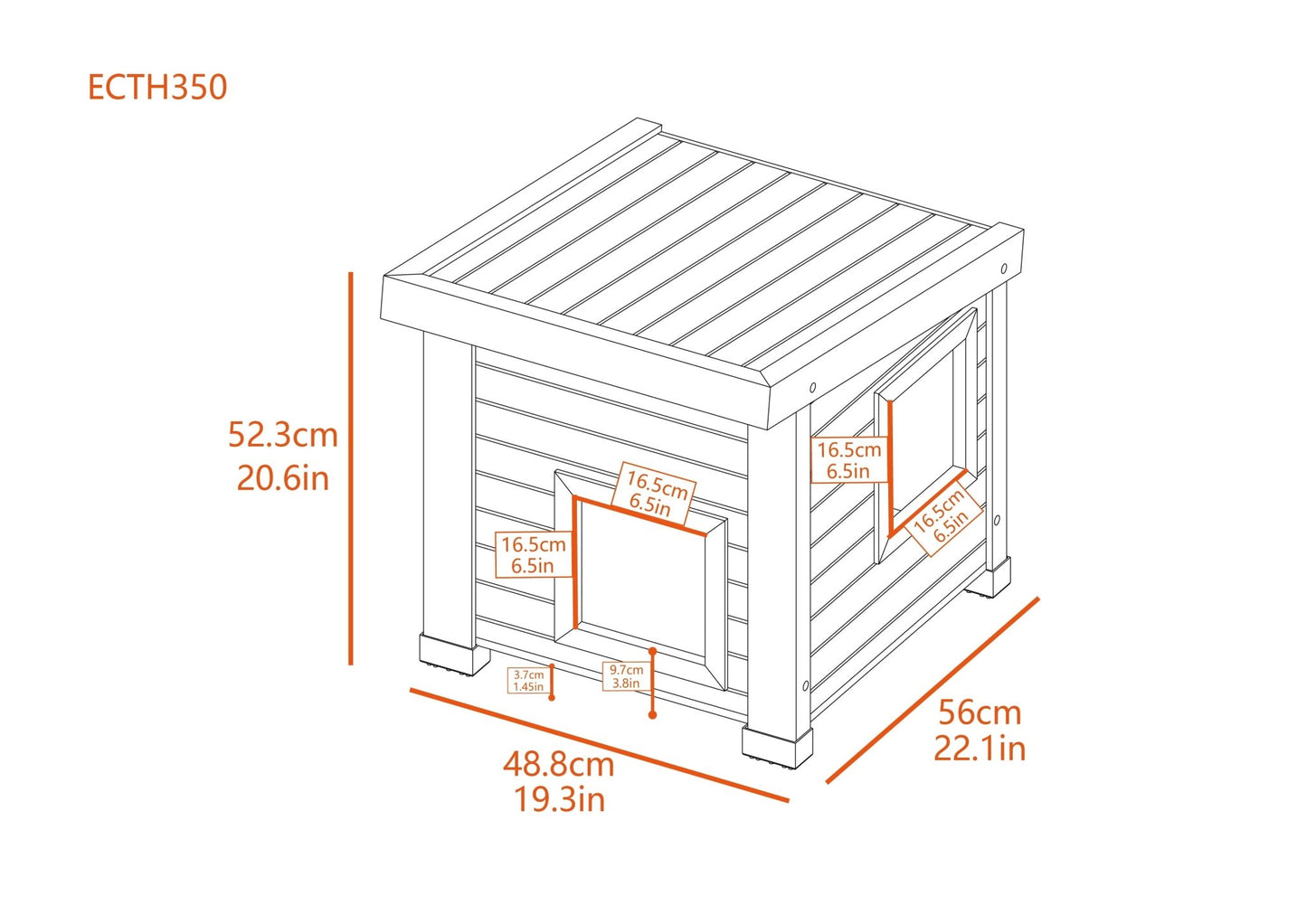 ® ECOFLEX® Outdoor Cat House, Durable Wood - Plastic Composite, Dual Entry, Easy Assembly, Elevated Floor, Ventilated, Heated Pad Compatible, for Multiple Cats, Maple/Brown - Eco and More Pet Store