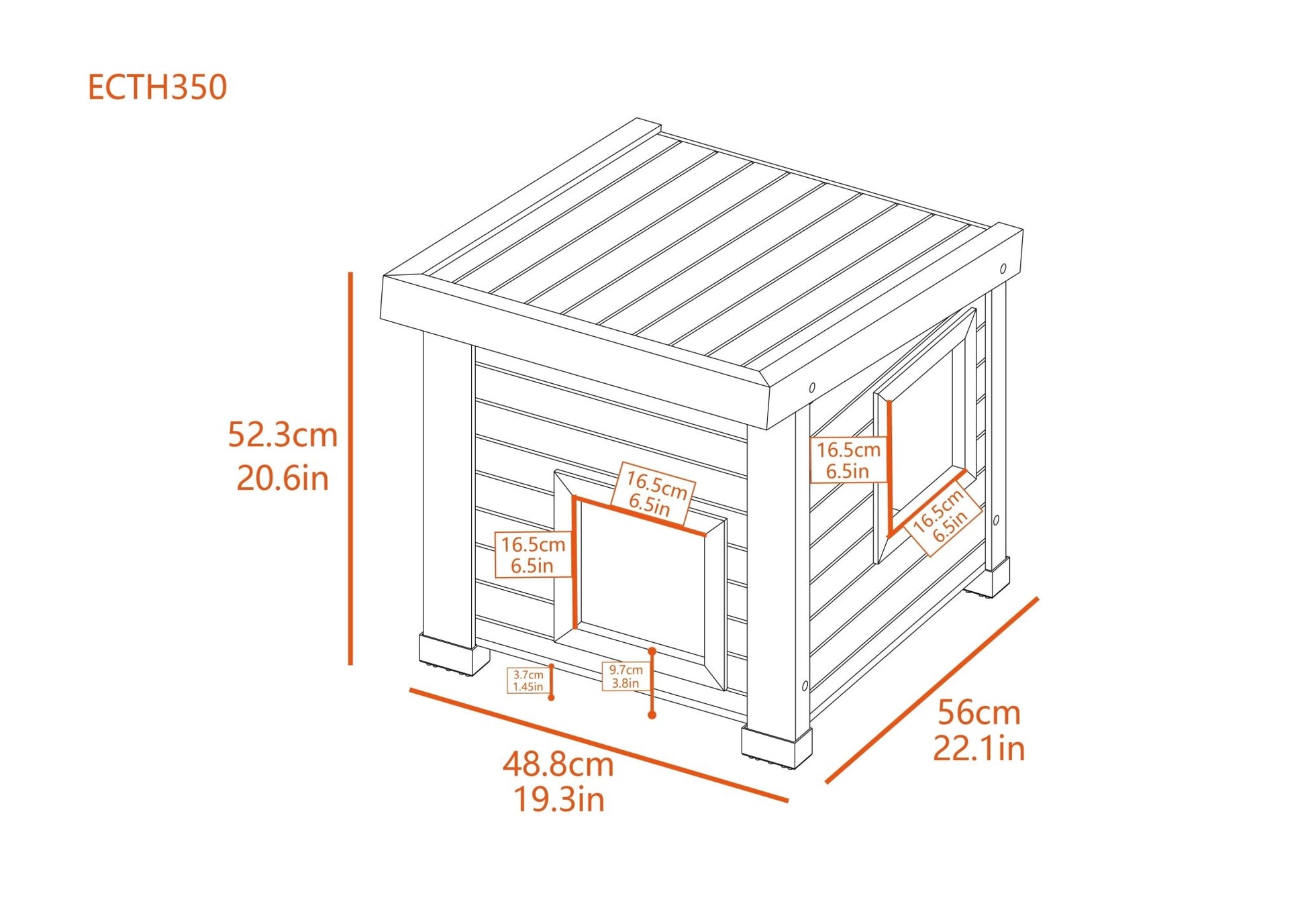 ® ECOFLEX® Outdoor Cat House, Durable Wood - Plastic Composite, Dual Entry, Easy Assembly, Elevated Floor, Ventilated, Heated Pad Compatible, for Multiple Cats, Maple/Brown - Eco and More Pet Store