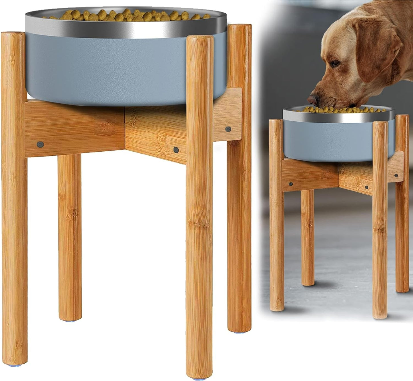 Elevated Dog Bowl Stand for Small to Medium Breeds – Adjustable Height & Width for Comfort – Perfect for Beagles, Terriers, Basset Hounds, Bulldogs, and Cocker Spaniels – 7.5 - Inch Tall (Bowl Not Included) - Eco and More Pet Store