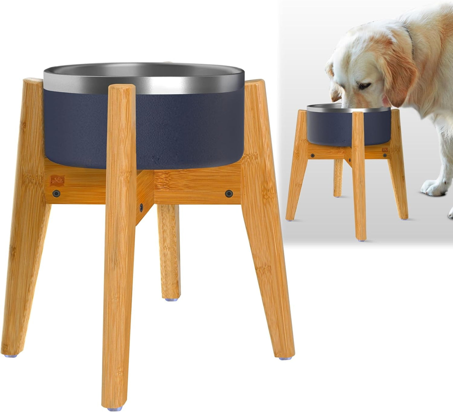 Elevated Dog Bowl Stand for Small to Medium Breeds – Adjustable Height & Width for Comfort – Perfect for Beagles, Terriers, Basset Hounds, Bulldogs, and Cocker Spaniels – 7.5 - Inch Tall (Bowl Not Included) - Eco and More Pet Store