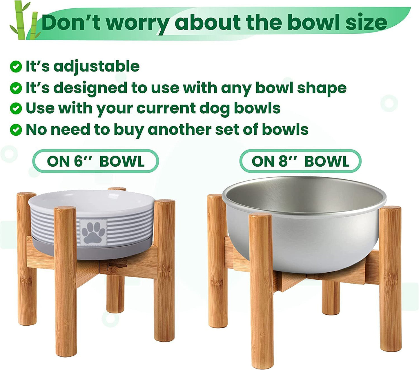 Elevated Dog Bowl Stand for Small to Medium Breeds – Adjustable Height & Width for Comfort – Perfect for Beagles, Terriers, Basset Hounds, Bulldogs, and Cocker Spaniels – 7.5 - Inch Tall (Bowl Not Included) - Eco and More Pet Store