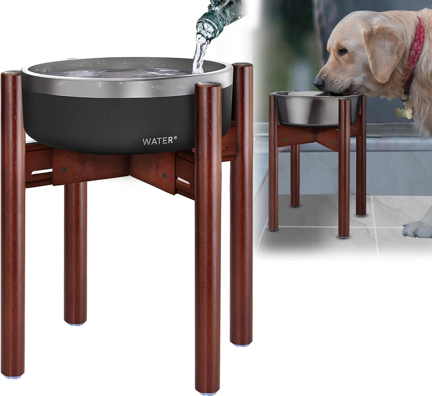 Elevated Dog Bowl Stand for Small to Medium Breeds – Adjustable Height & Width for Comfort – Perfect for Beagles, Terriers, Basset Hounds, Bulldogs, and Cocker Spaniels – 7.5 - Inch Tall (Bowl Not Included) - Eco and More Pet Store