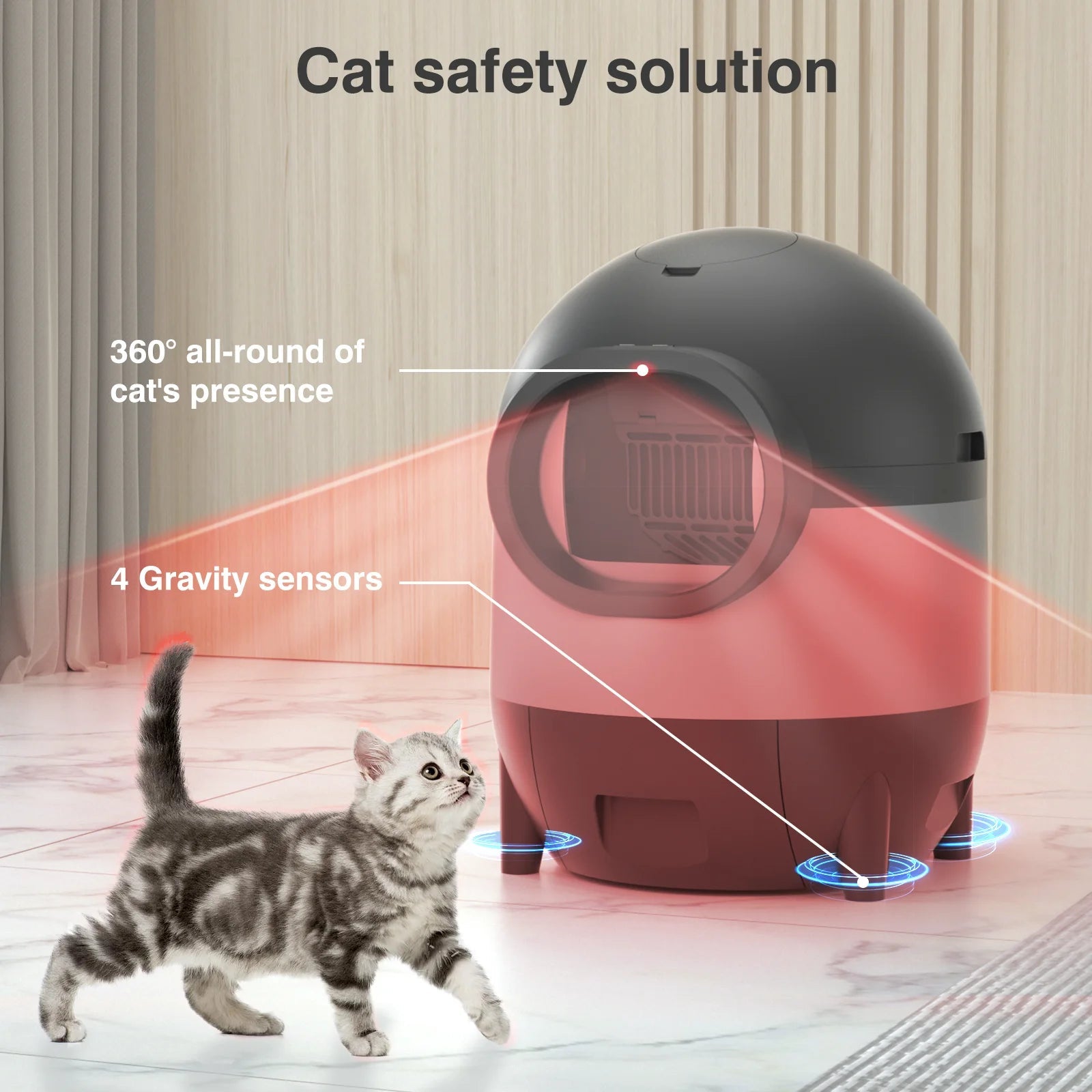 "Extra Large Self - Cleaning Cat Litter Box | Automatic 2.4G WiFi with APP Control | Ideal for Multiple Cats | Sleek Black Design" - Eco and More Pet Store