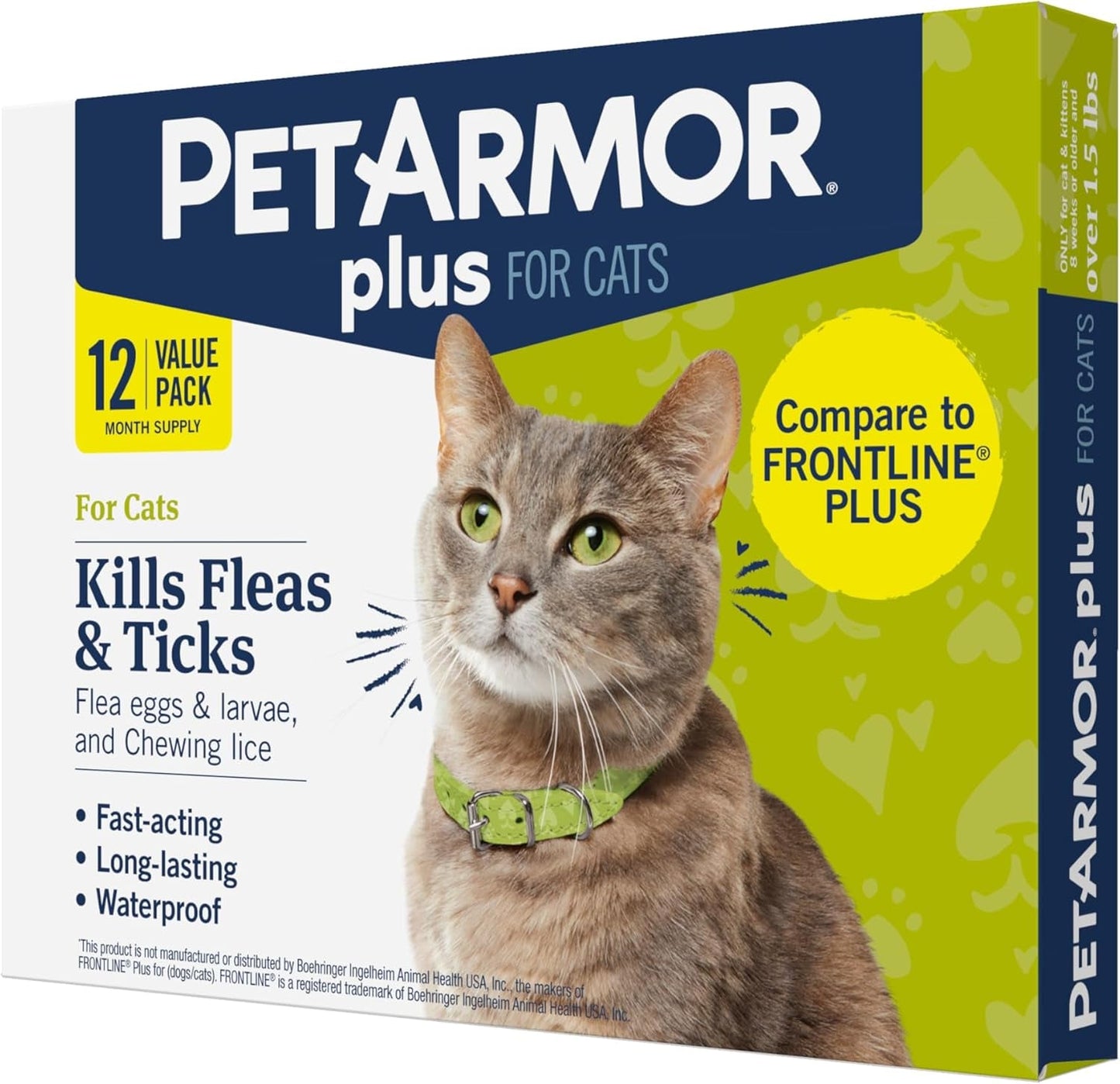 Fast - Acting Flea and Tick Prevention for Cats | Waterproof Topical Treatment (3 Doses) for Cats Over 1.5 lbs - Effective Defense Against Pests - Eco and More Pet Store