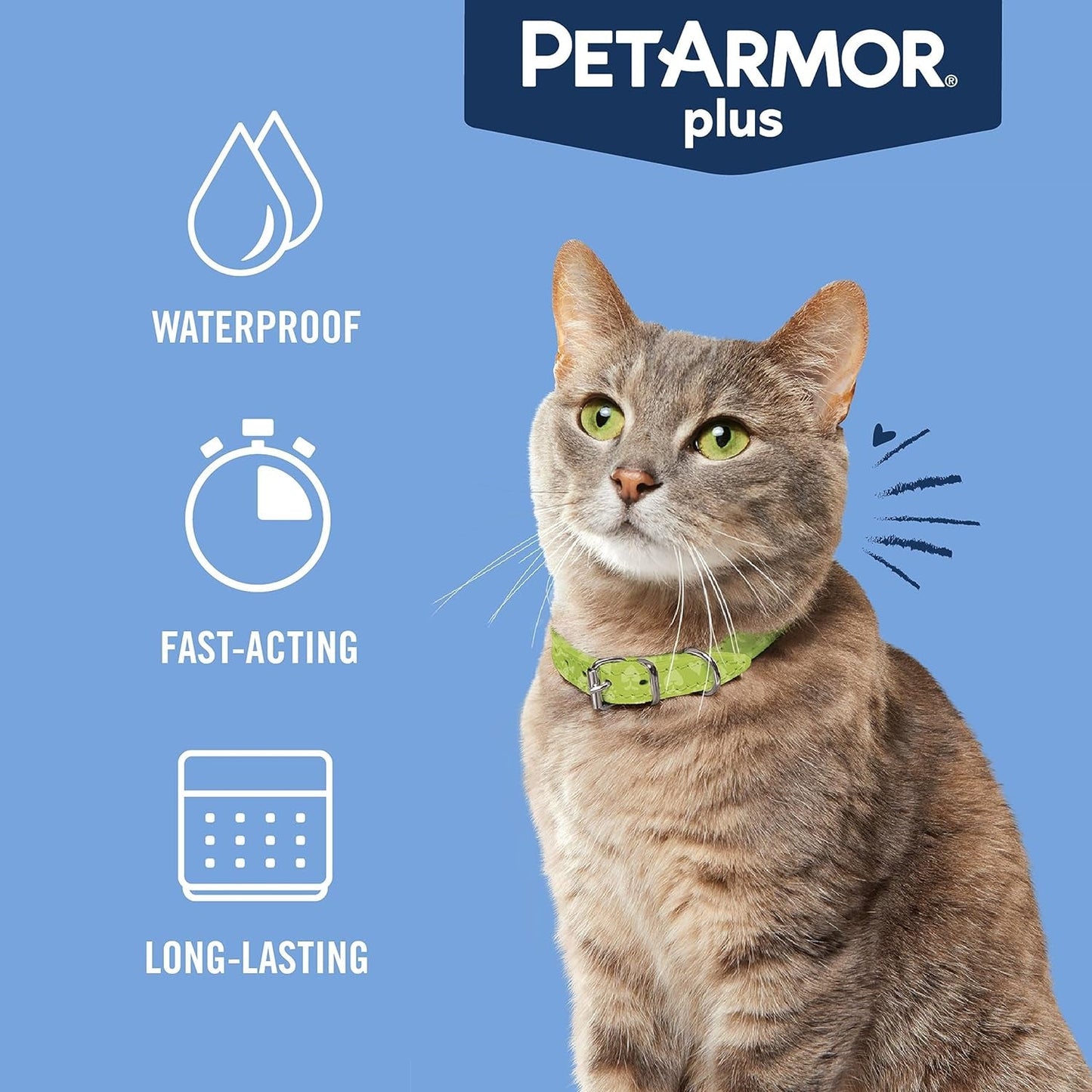 Fast - Acting Flea and Tick Prevention for Cats | Waterproof Topical Treatment (3 Doses) for Cats Over 1.5 lbs - Effective Defense Against Pests - Eco and More Pet Store