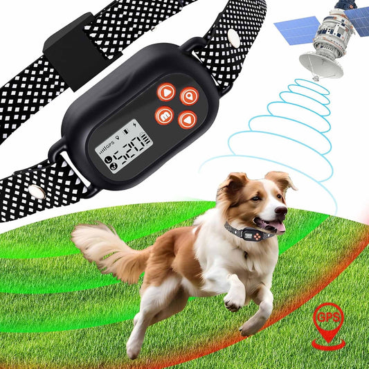 GPS Wireless Dog Fence System Electric Pet Collar with 3 Warning Modes Radius 25 - 999 Yards Waterproof & Rechargeable Receiver Containment for Outdoor Training - Eco and More Pet Store DBA Overseen