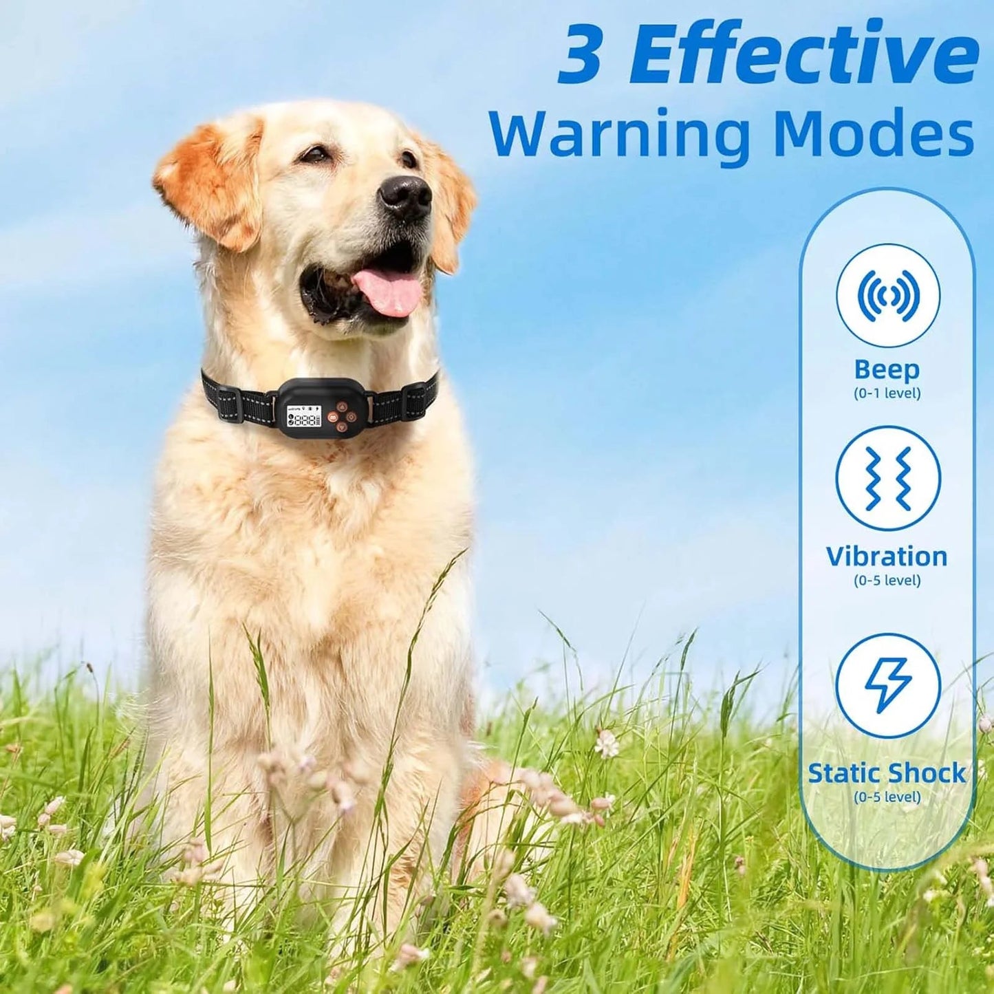 GPS Wireless Dog Fence System Electric Pet Collar with 3 Warning Modes Radius 25 - 999 Yards Waterproof & Rechargeable Receiver Containment for Outdoor Training - Eco and More Pet Store DBA Overseen