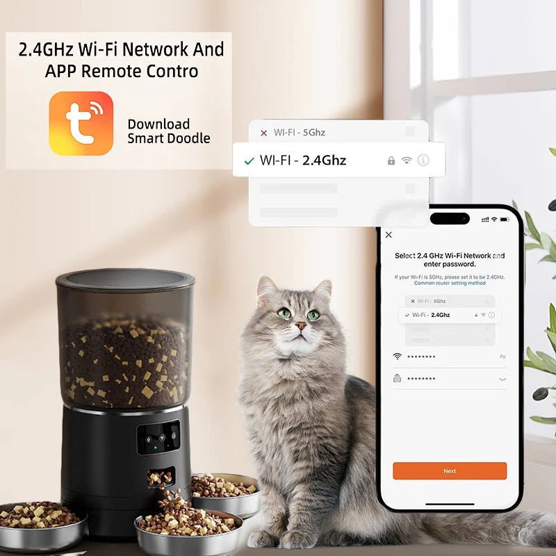 HEYBO Automatic Cat Feeder Smart App - Controlled Pet Feeder with 3 Bowls - Eco and More Pet Store DBA Overseen