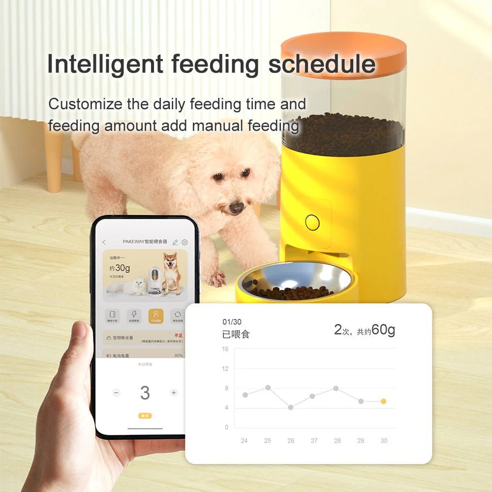 HEYBO Automatic Cat Feeder Wi - Fi Rechargeable Cats Food Dispenser with 30 - Day Life - Eco and More Pet Store DBA Overseen