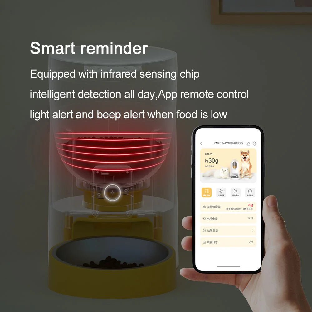 HEYBO Automatic Cat Feeder Wi - Fi Rechargeable Cats Food Dispenser with 30 - Day Life - Eco and More Pet Store DBA Overseen