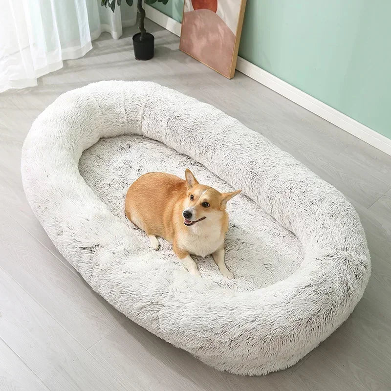 Human Dog Kennel Plush round Pet Kennel Dog Bed Winter Warm Sponge Dog Pads Pet Supplies Pet Mattresses - Eco and More Pet Store