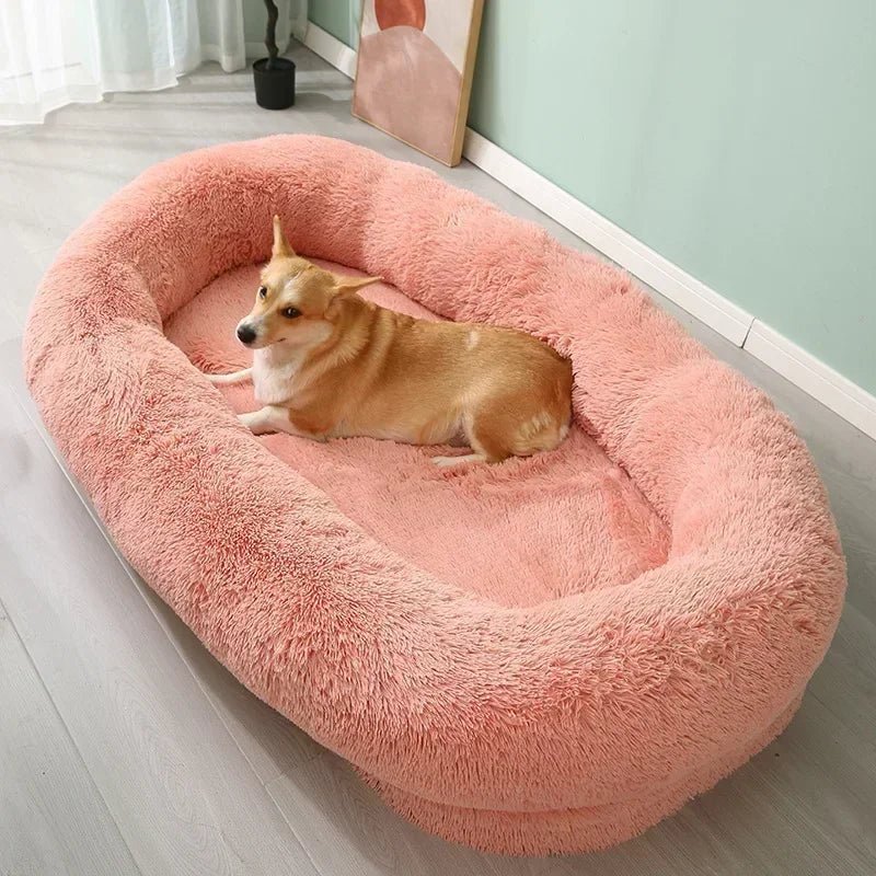 Human Dog Kennel Plush round Pet Kennel Dog Bed Winter Warm Sponge Dog Pads Pet Supplies Pet Mattresses - Eco and More Pet Store