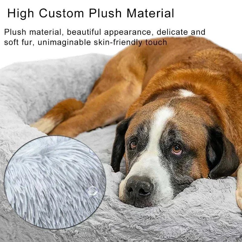 Human Dog Kennel Plush round Pet Kennel Dog Bed Winter Warm Sponge Dog Pads Pet Supplies Pet Mattresses - Eco and More Pet Store