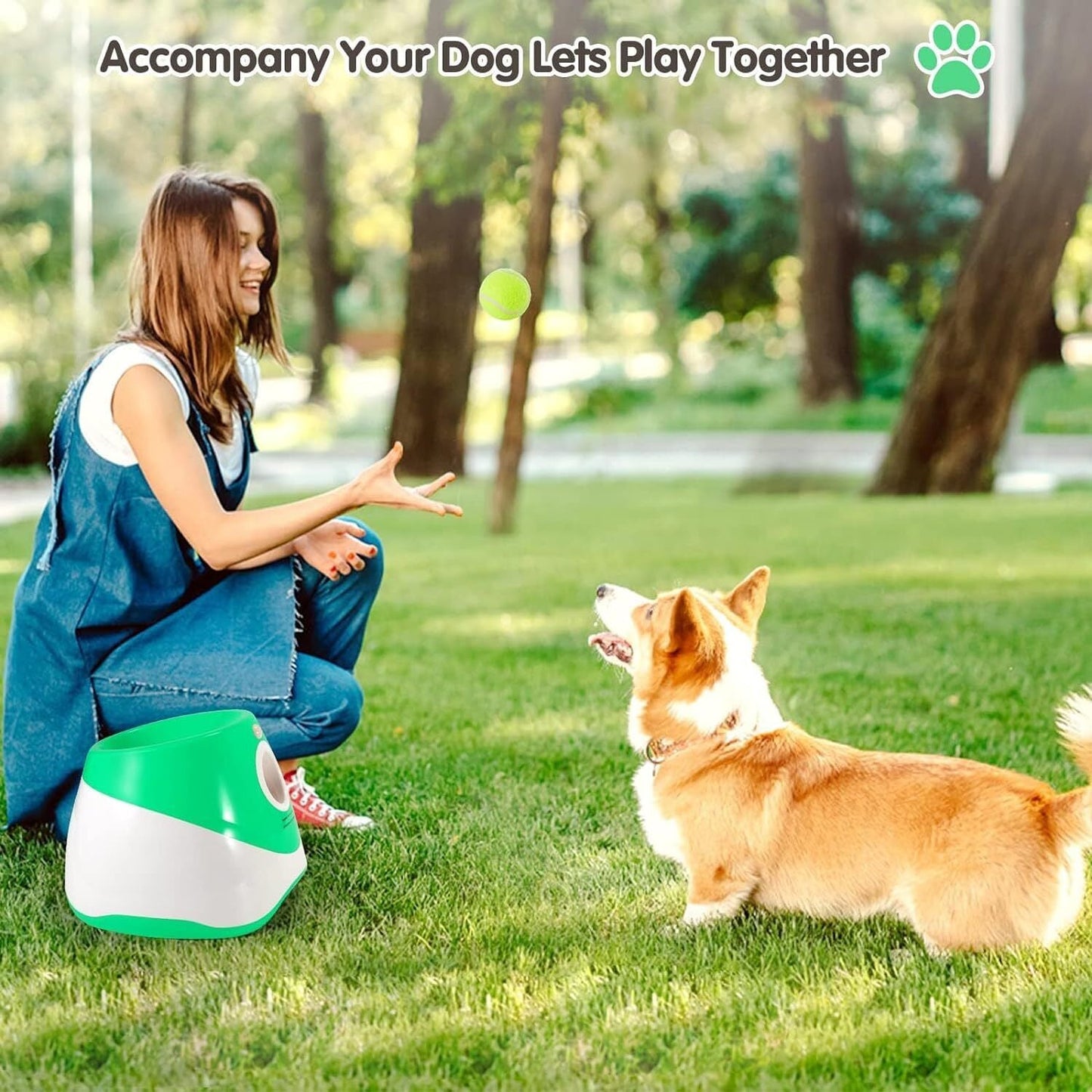 "Interactive Automatic Dog Ball Launcher - Hands - Free Tennis Ball Thrower for Endless Fetch Fun!" - Eco and More Pet Store