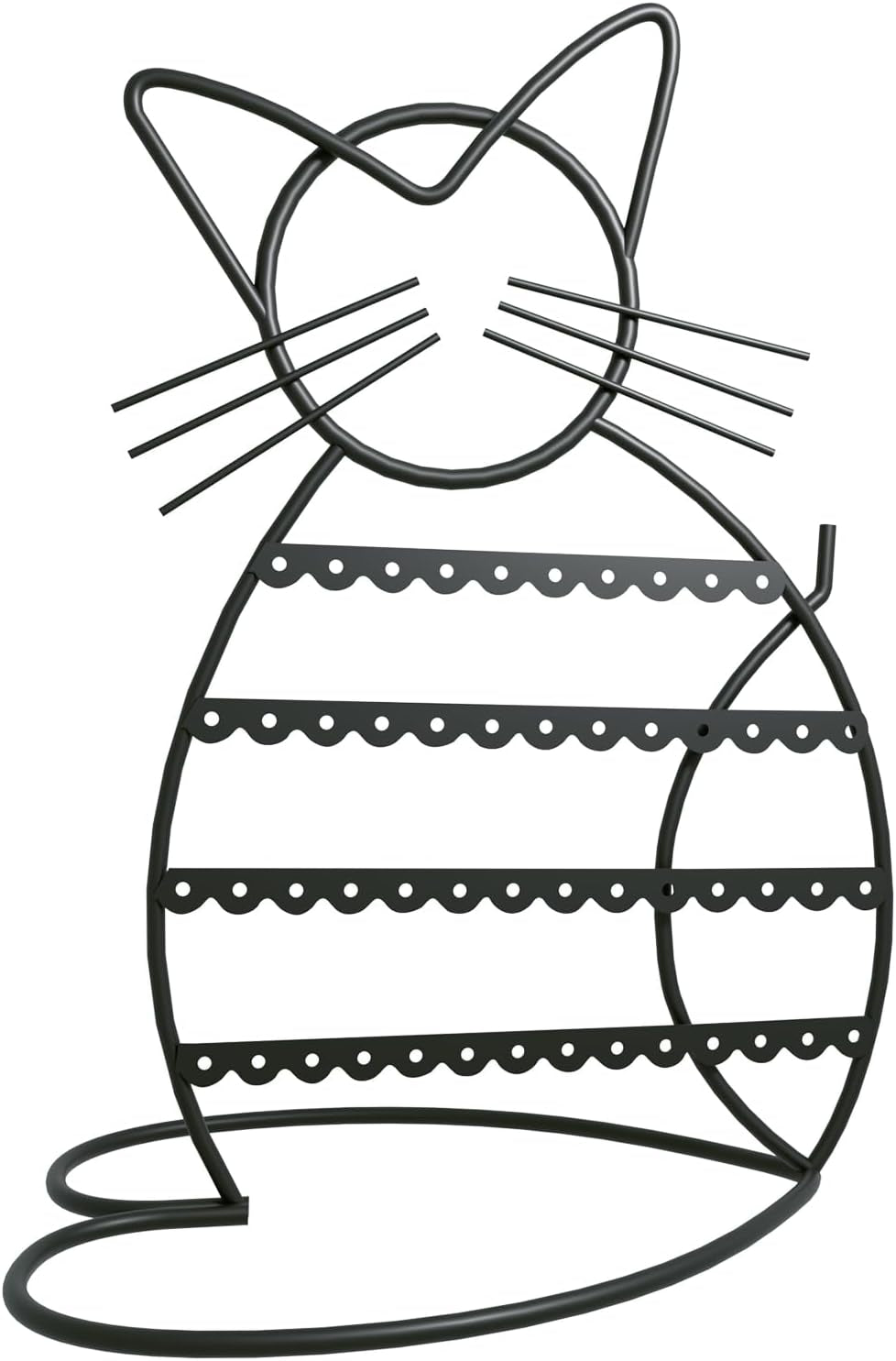 Jewelry Organizer Stand Cat Shaped Earring Holder Organizer Metal 48 Stud Earring Holes Jewelry Holder, Metal Jewelry Display Vanity Organizer for Girls - Black - Eco and More Pet Store DBA Overseen