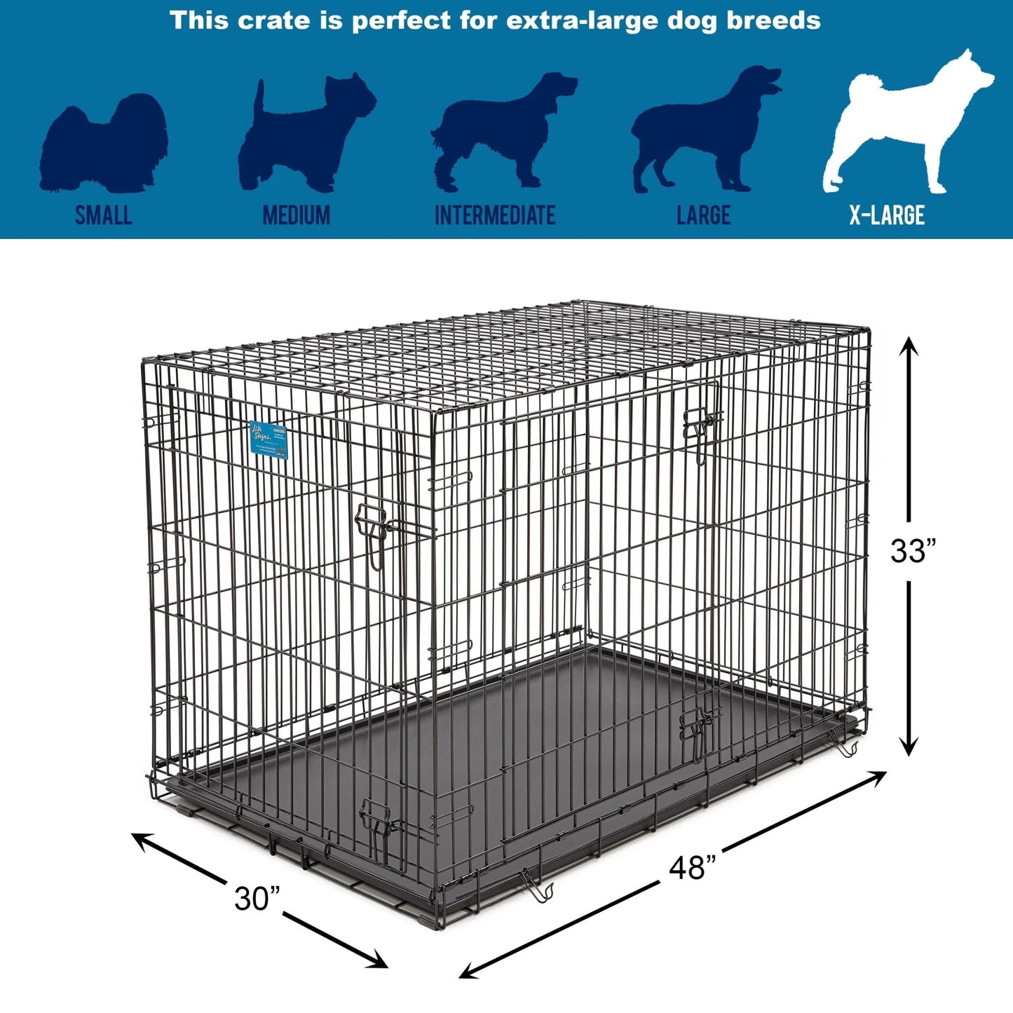 Midwest Lifestages Double Door Dog Crate, 48" - Eco and More Pet Store DBA Overseen