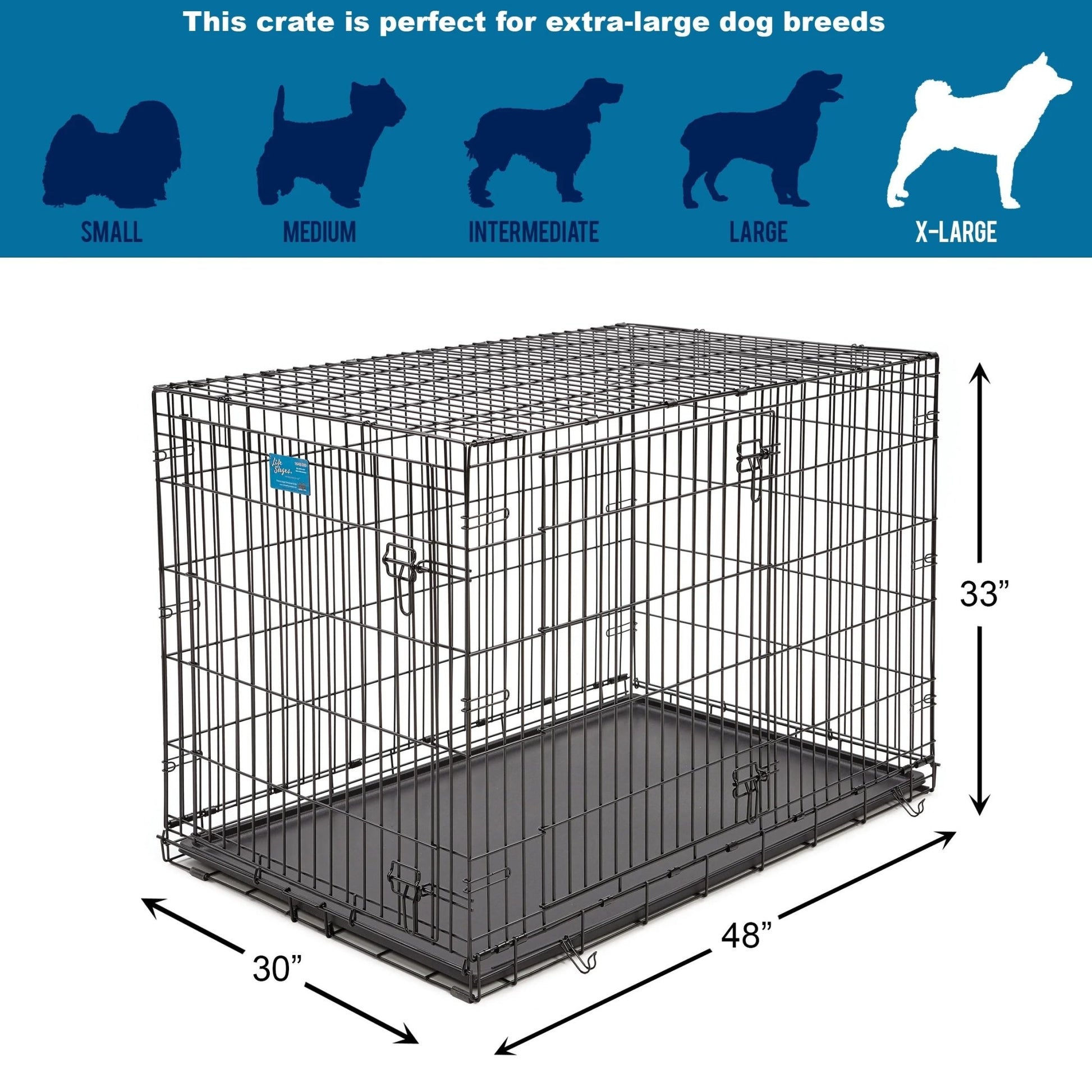 Midwest Lifestages Double Door Dog Crate, 48" - Eco and More Pet Store DBA Overseen