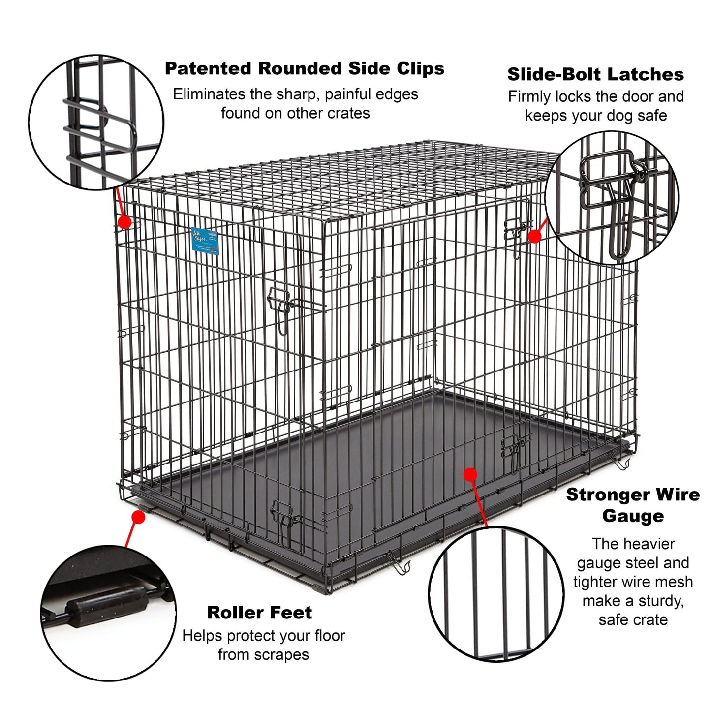 Midwest Lifestages Double Door Dog Crate, 48" - Eco and More Pet Store DBA Overseen