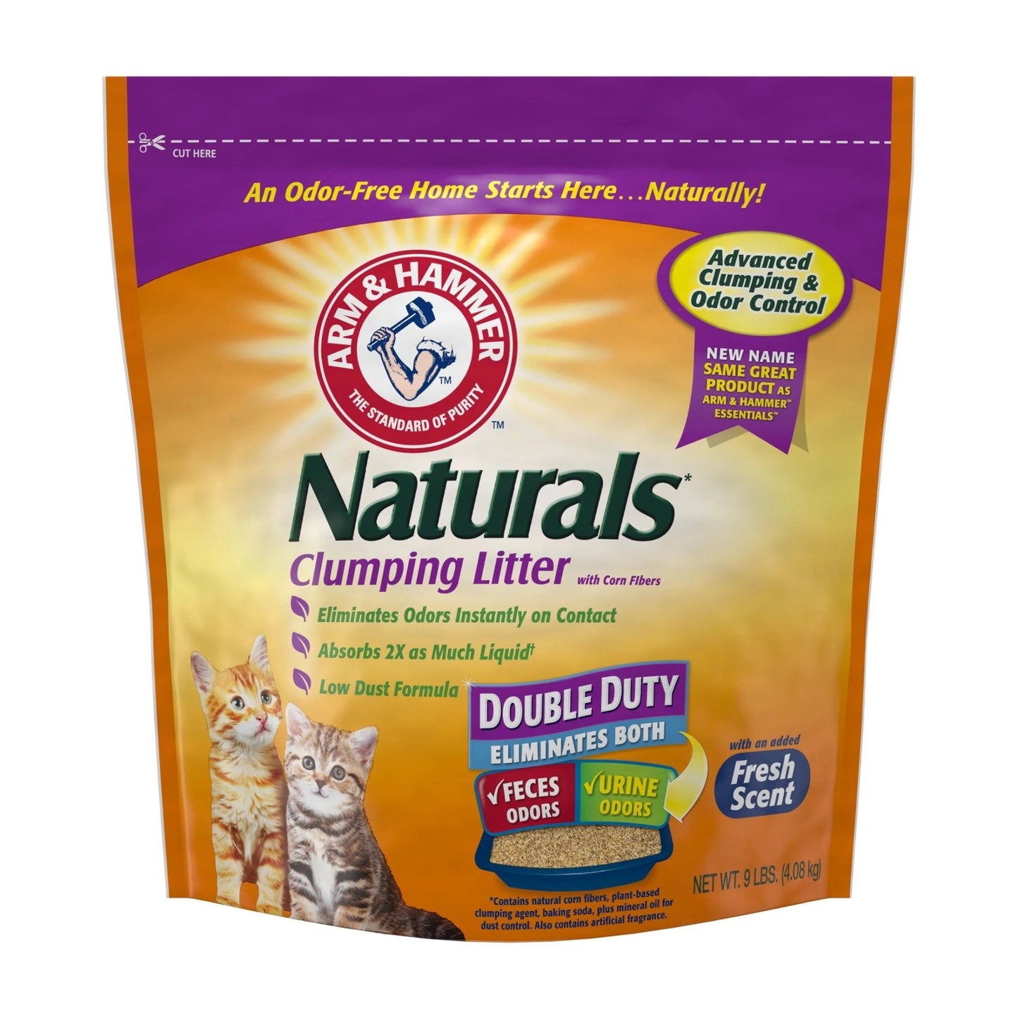 Naturals Clumping Cat Litter with Corn Fibers, Odor Control, Fresh Scent, 9 Lbs - Eco and More Pet Store DBA Overseen