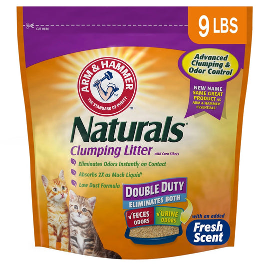 Naturals Clumping Cat Litter with Corn Fibers, Odor Control, Fresh Scent, 9 Lbs - Eco and More Pet Store DBA Overseen