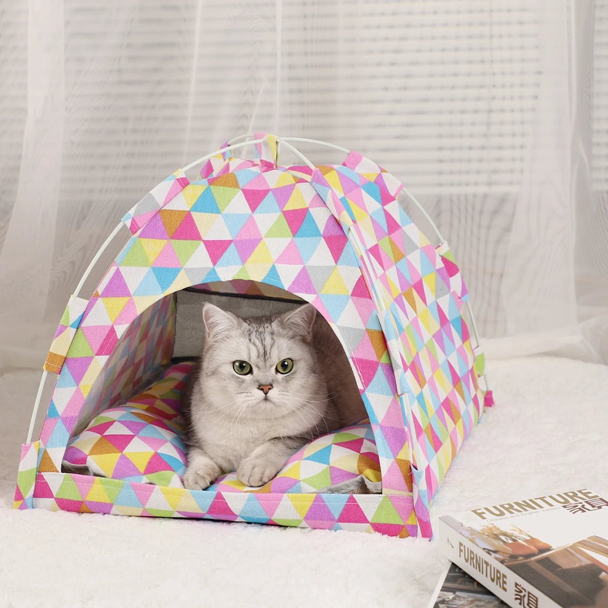 Pet Tent Bed Cats House Supplies Products Accessories Warm Cushions Furniture Sofa Basket Beds Winter Clamshell Kitten Tents Cat - Eco and More Pet Store