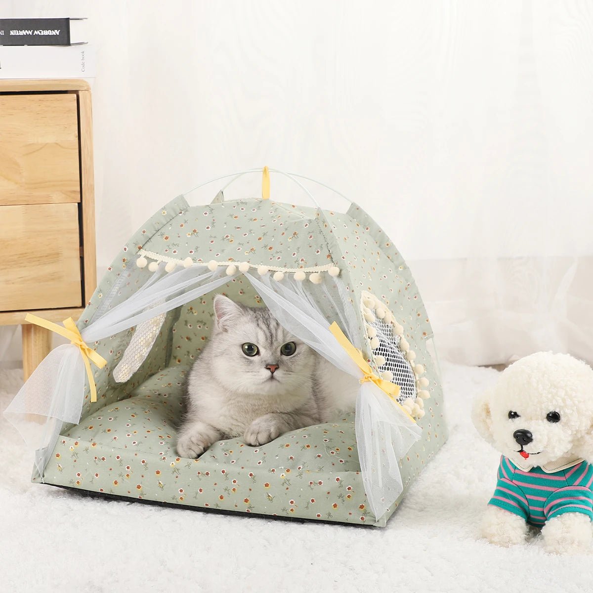 Pet Tent Bed Cats House Supplies Products Accessories Warm Cushions Furniture Sofa Basket Beds Winter Clamshell Kitten Tents Cat - Eco and More Pet Store