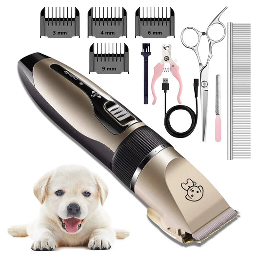 Professional Rechargeable Dog Clippers - Low Noise Cordless Pet Grooming Kit with Scissors & Comb | Ideal Hair Trimmer for Dogs, Cats, and More - Eco and More Pet Store