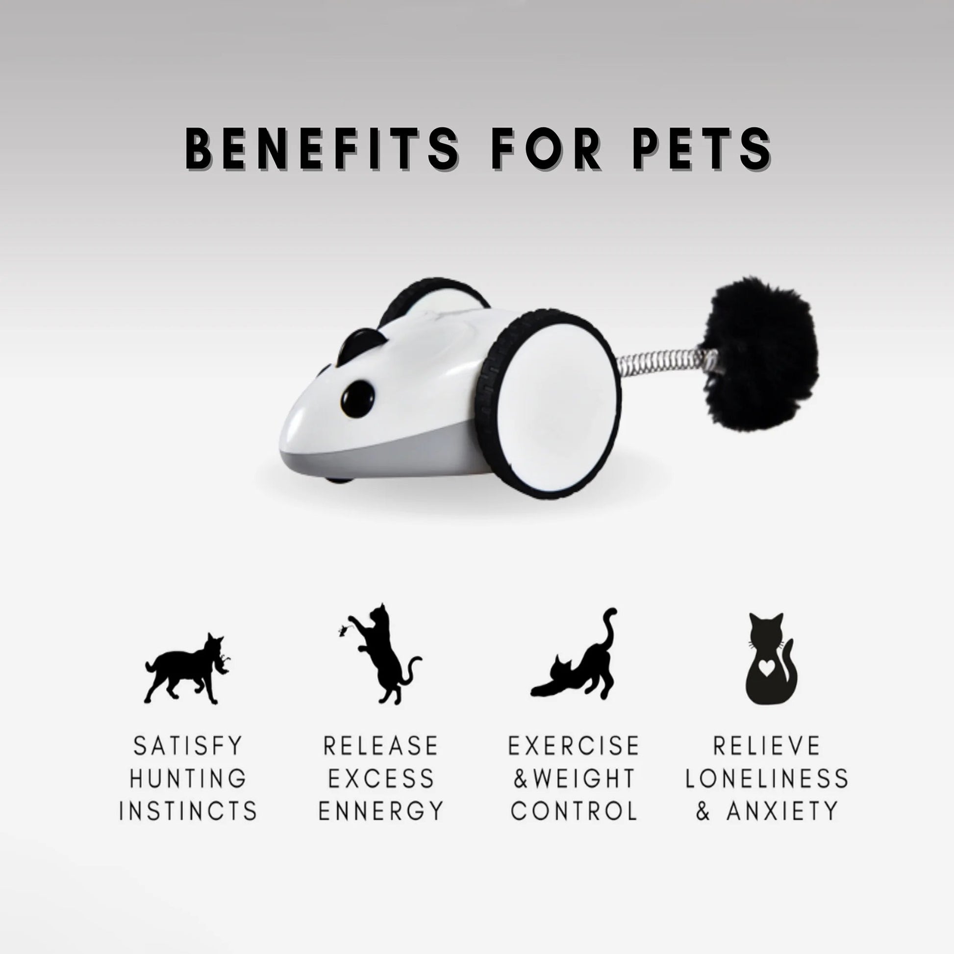 Purechase Smart Cat Toy, Interactive Automatic Mouse Shaped Toy for Pets, App Enabled with Adjustable Speed, Flip Modes, Replaceable Plush Tail and USB Charging for Kittens and Dogs - Eco and More Pet Store