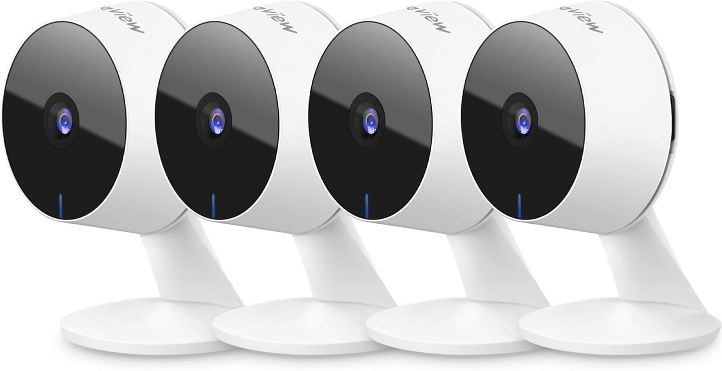 Security Cameras | 4Pcs, Home Security Camera Indoor 1080P, Wi - Fi Cameras Wired for Pet, Motion Detection, Two - Way Audio, Night Vision, Phone App, Works with Alexa, Ios & Android & Web Access - Eco and More Pet Store DBA Overseen