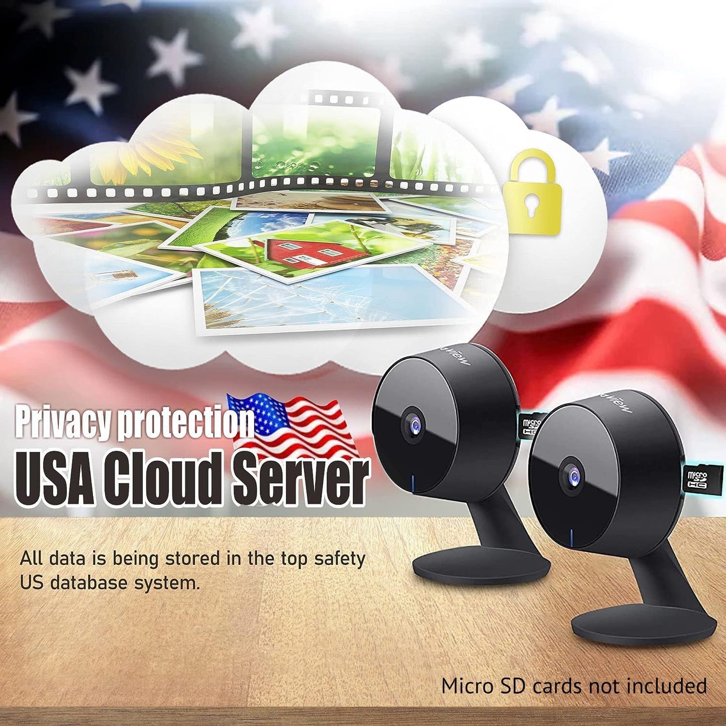 Security Cameras | 4Pcs, Home Security Camera Indoor 1080P, Wi - Fi Cameras Wired for Pet, Motion Detection, Two - Way Audio, Night Vision, Phone App, Works with Alexa, Ios & Android & Web Access - Eco and More Pet Store DBA Overseen