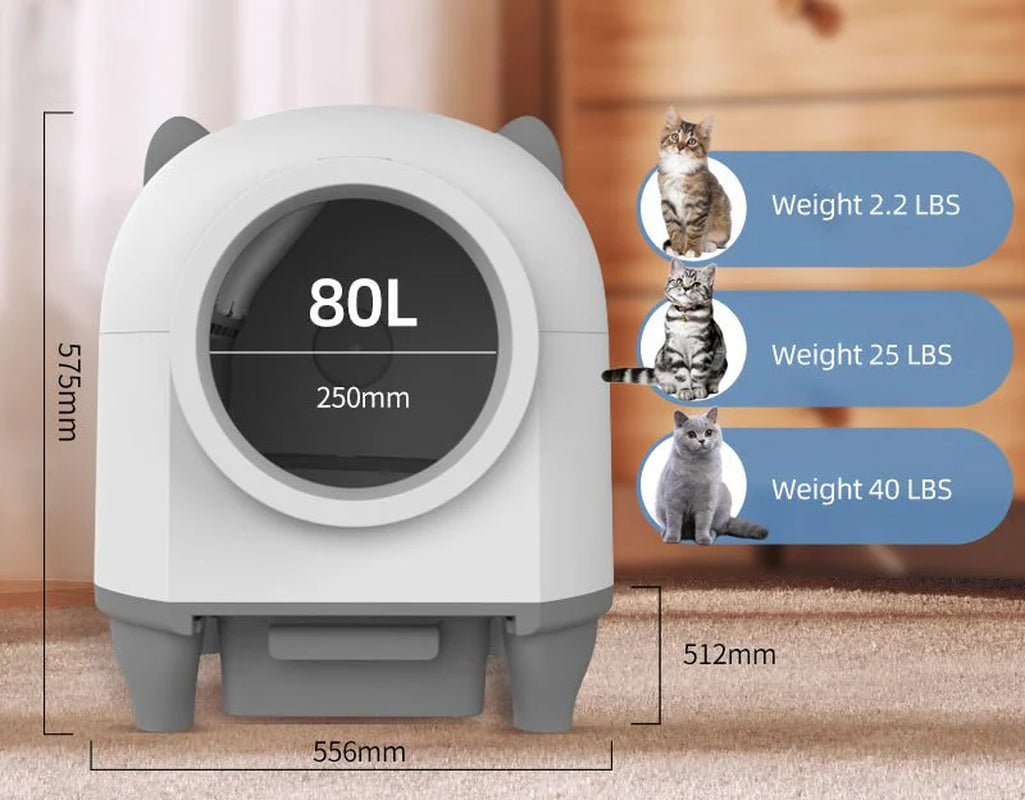 Self Cleaning Cat Litter Box | 80L Automatic Cat Litter Box with Large Capacity - Eco and More Pet Store DBA Overseen