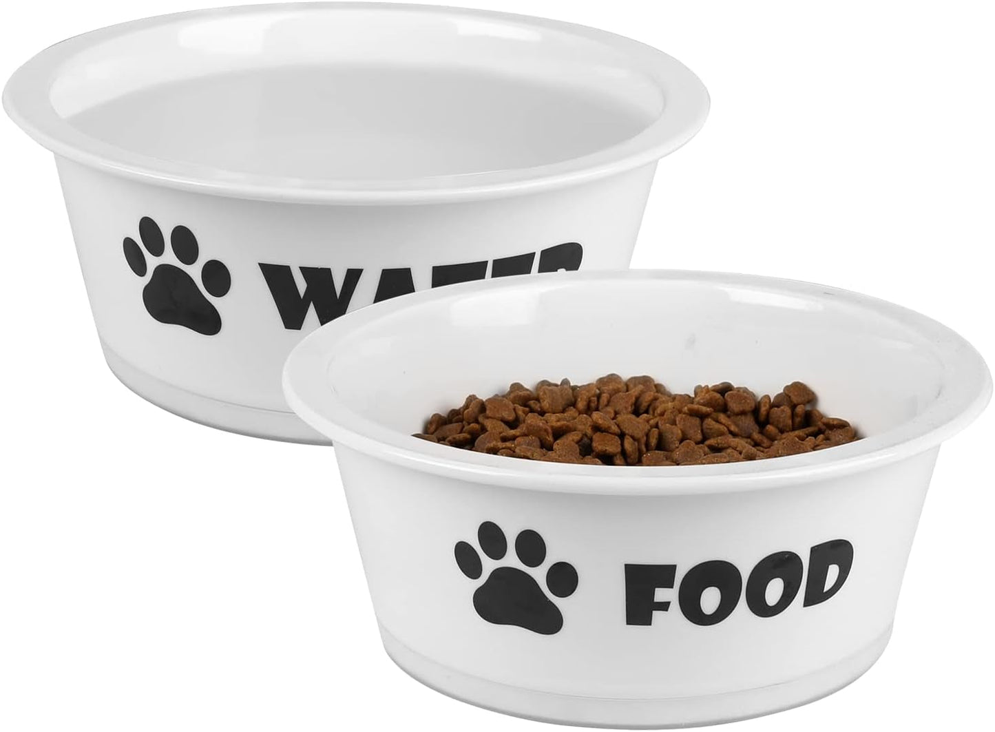 Set of 2 Ceramic Dog Cat Bowl Set, Pet Porcelain Food and Water Feeder Dish Bowls with anti Slip Band, Dishwasher and Microwave Safe (Small) - Eco and More Pet Store