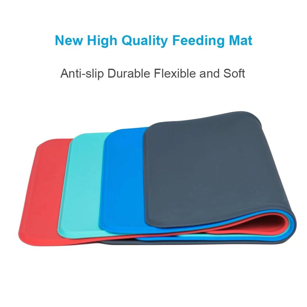 Silicone Waterproof Dog Cat Pet Food Mats Tray - Non Slip Pet Dog Cat Bowl Mats Placemat - FDA Grade Dog Pet Cat Feeding Mat - Pink - Eco and More Pet Store