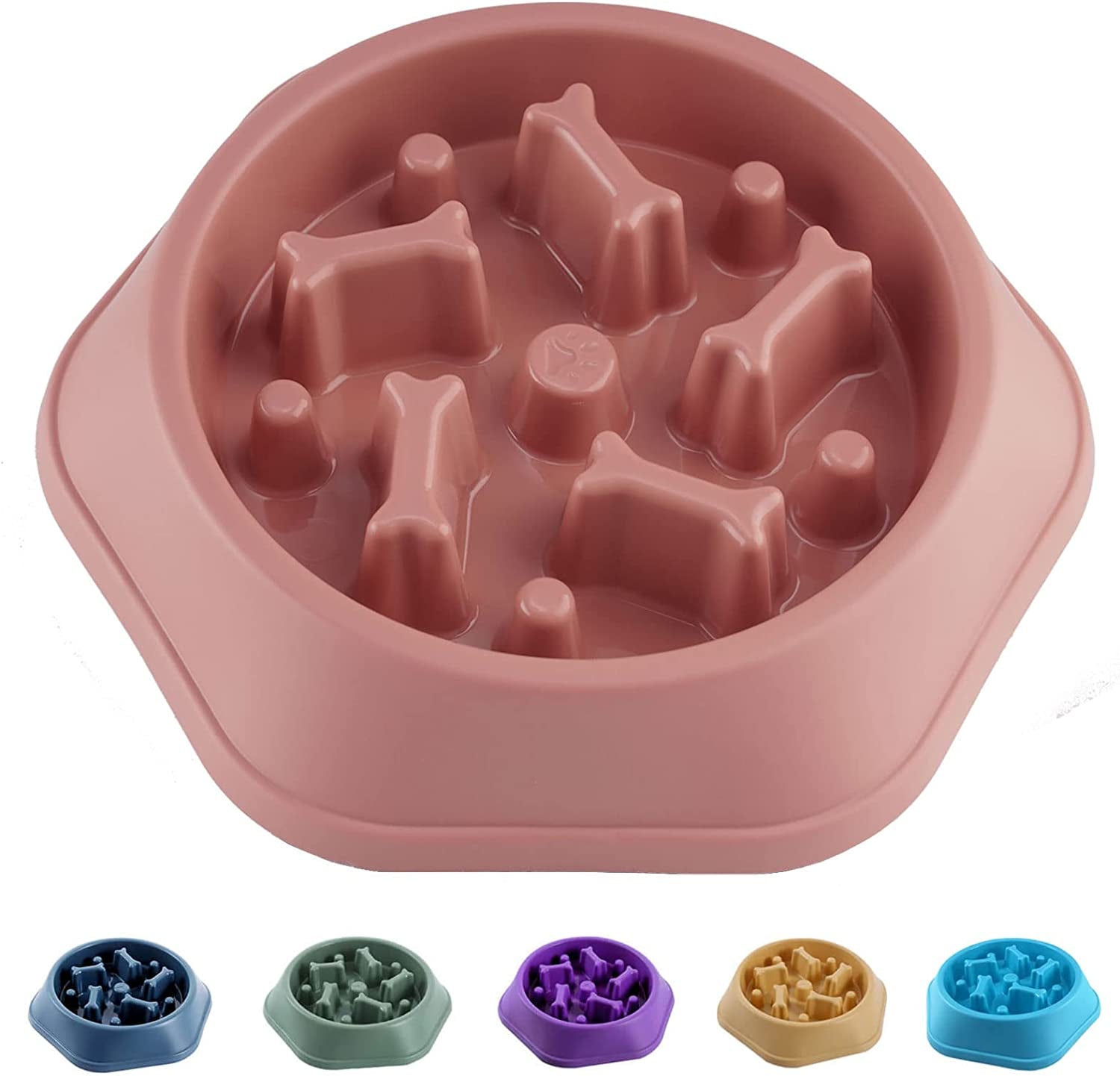 Slow Feeder Dog Bowl anti Gulping Healthy Eating Interactive Bloat Stop Fun Alternative Non Slip Dog Slow Food Feeding Pet Bowl Slow Eating Healthy Design for Small Medium Size Dogs - Eco and More Pet Store