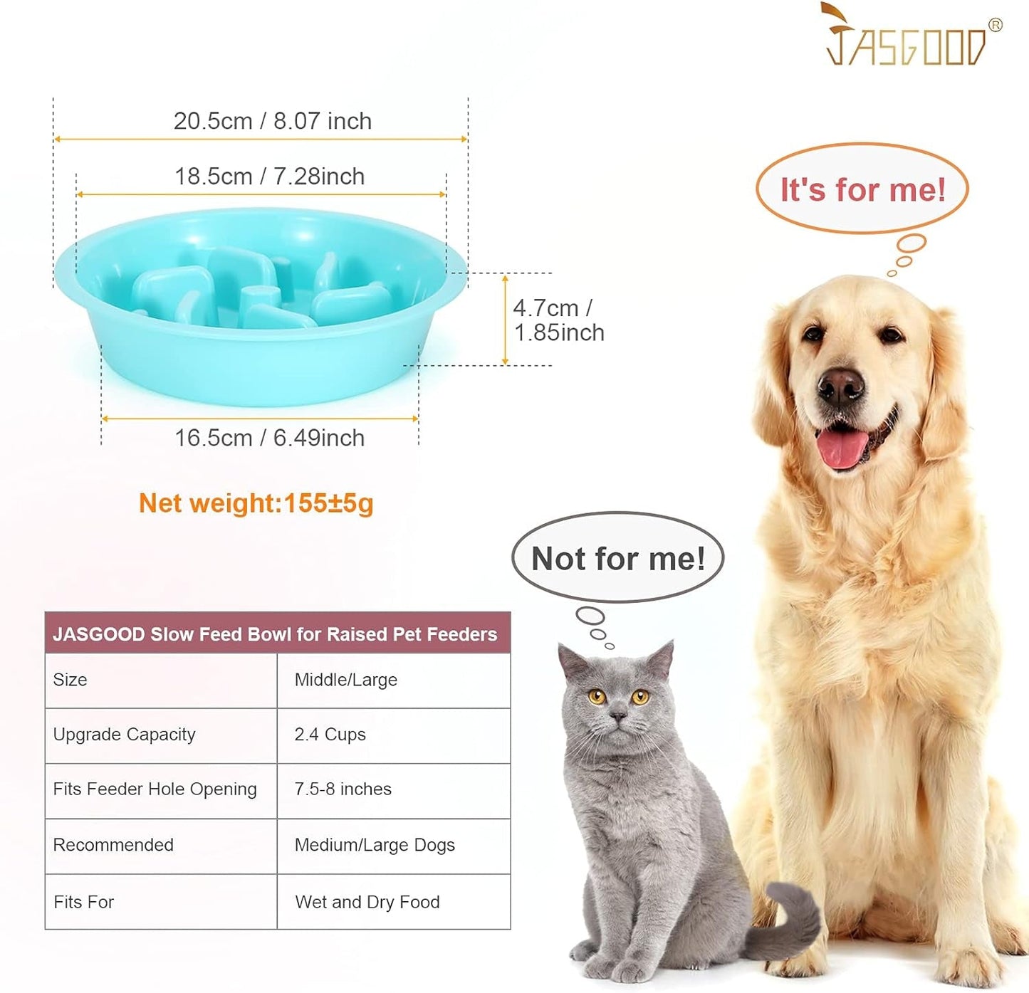 Slow Feeding Dog Bowl for Raised Pet Feeders Blue Maze Food Water Bowl Compatible with Elevated Diners(Blue,Fit Opening Fit Opening 7.5" - 8") - Eco and More Pet Store