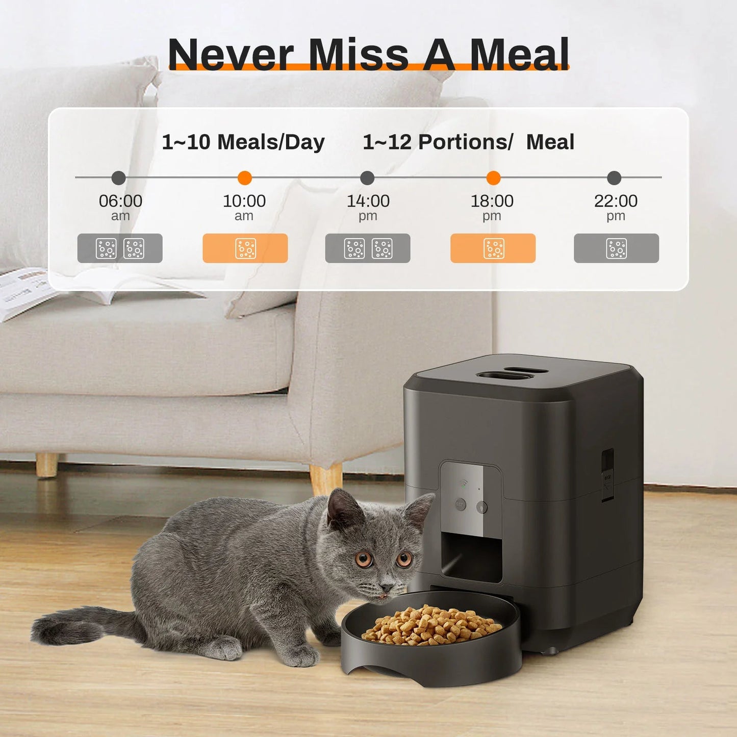 Smart Pet Feeder | Automatic, 2L Capacity for Cats & Dogs - Eco and More Pet Store DBA Overseen