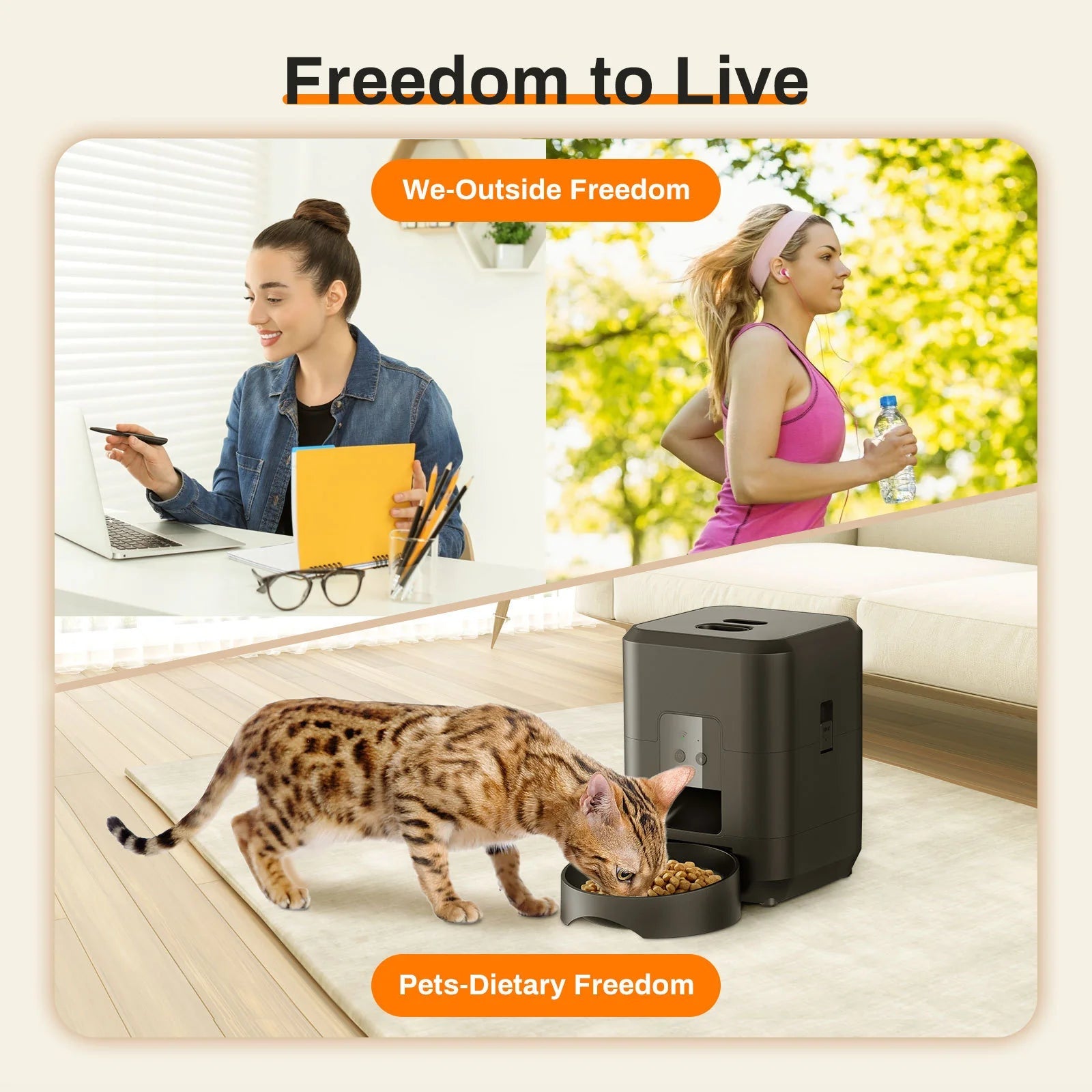 Smart Pet Feeder | Automatic, 2L Capacity for Cats & Dogs - Eco and More Pet Store DBA Overseen
