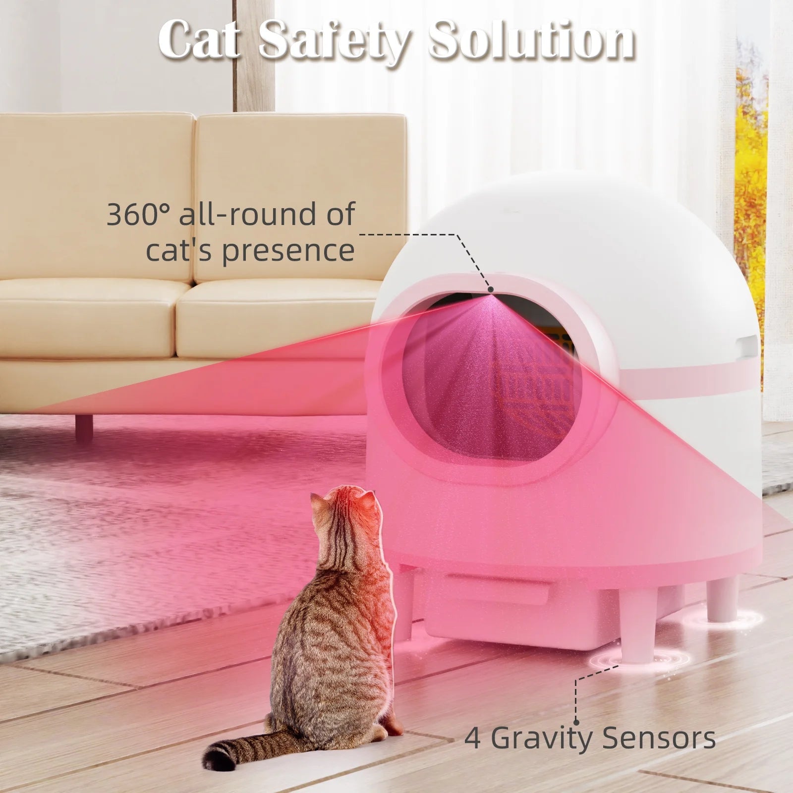 "Smart Self - Cleaning Cat Litter Box with APP Control | Odor - Free & Safe for Multiple Cats | Stylish Pink Design" - Eco and More Pet Store