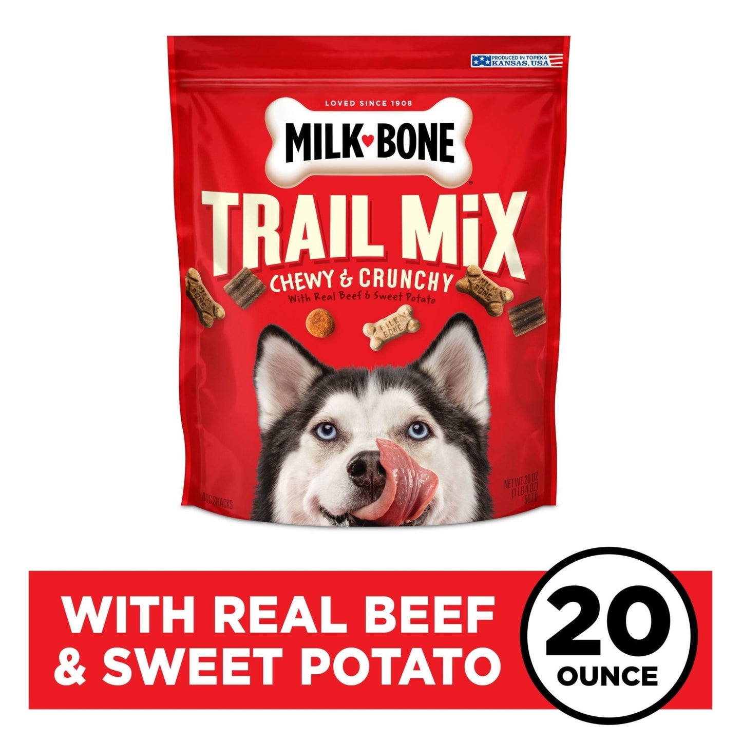 Trail Mix with Real Beef & Sweet Potato Dog Treats, 20 Oz Bag - Eco and More Pet Store