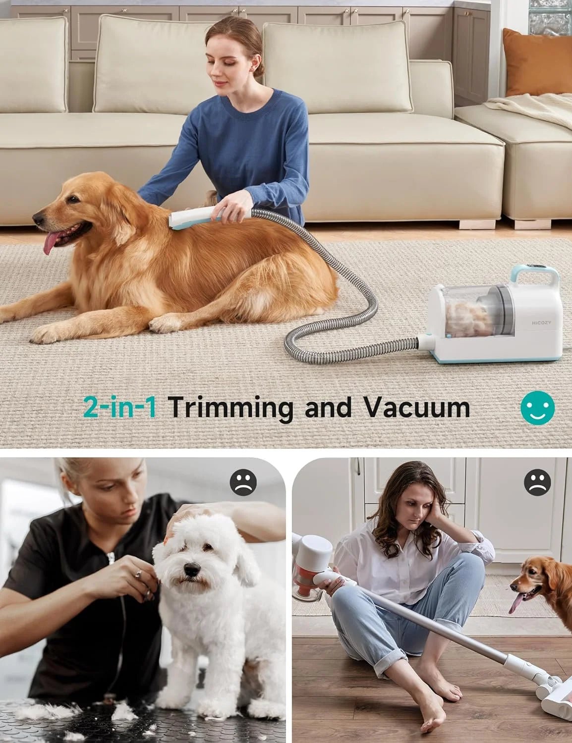 Ultimate Pet Grooming Kit - Dog Clippers & Vacuum Combo with High - Power Suction | Effortless Grooming Solution for Dogs & Cats - Eco and More Pet Store